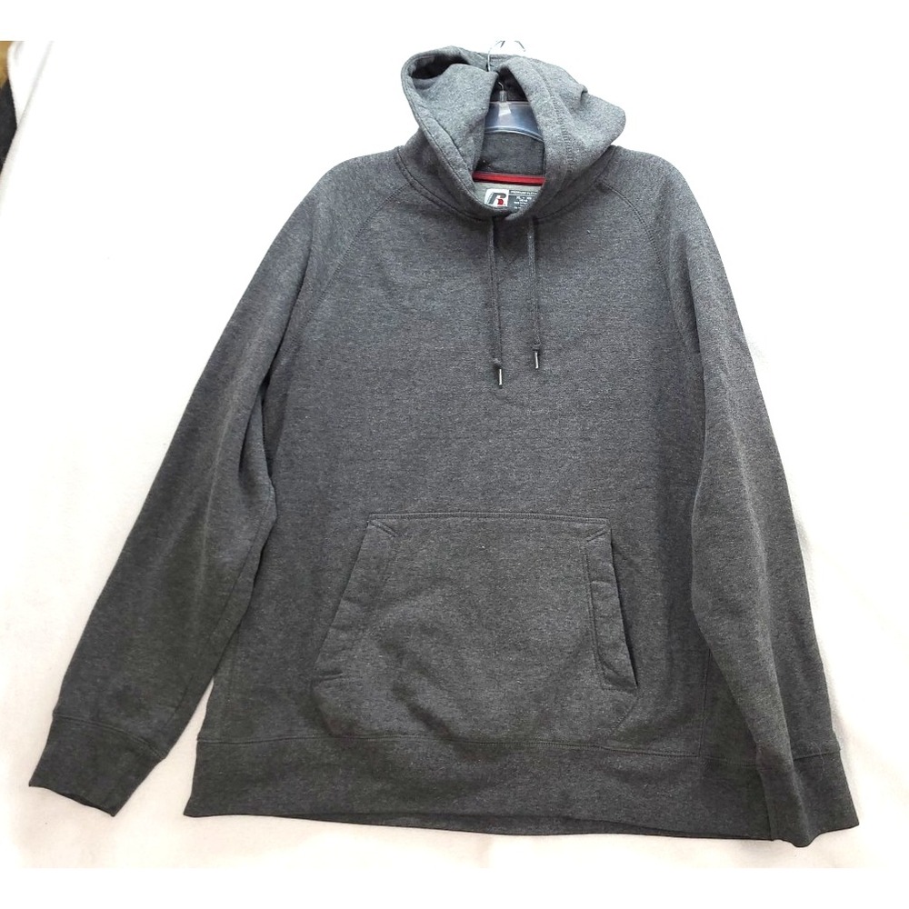 Vintage Russell Grey Fleece Mens Large‎ Pullover Hoodie size XL